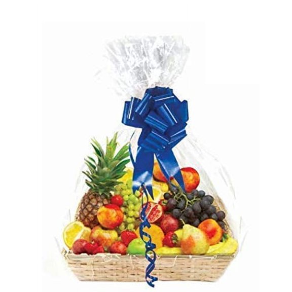 Clear Basket Bags, Large Clear Cellophane Wrap for Baskets & Gifts 30"x 40" 1.5 Mil Thick (10 Pack) 10 Count (Pack of 1)