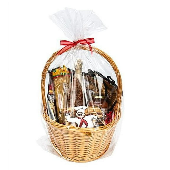 Clear Basket Bags Two Pack Gift Basket Covers 24x30 Each Easter Basket