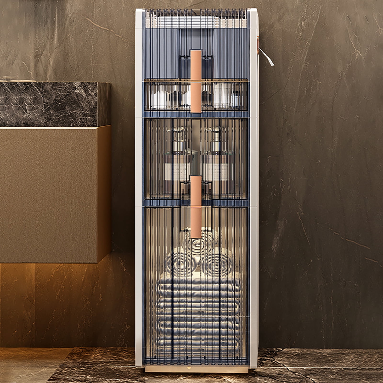 Clear bathroom storage cabinet narrow slim storage drawers organizer