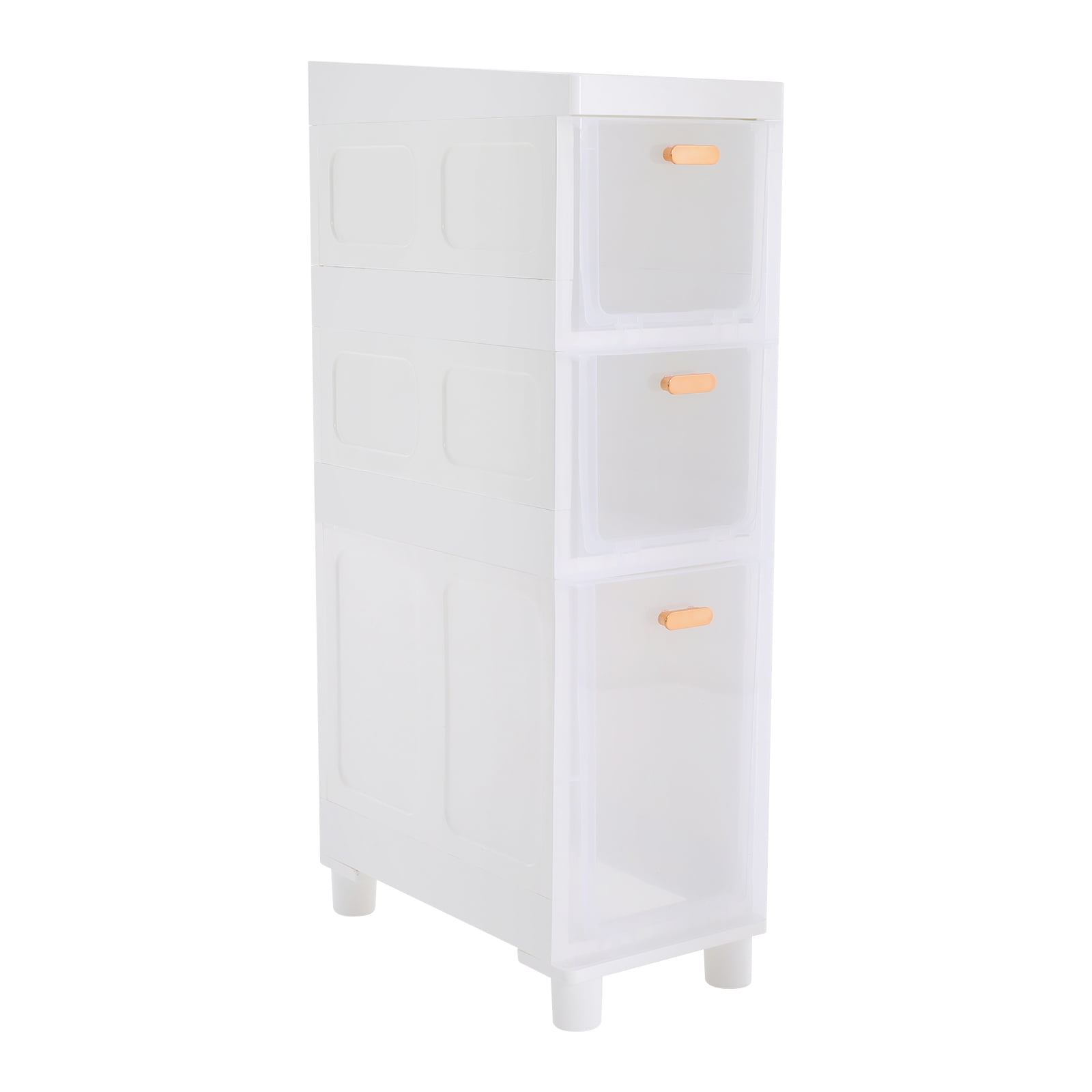 Clear bathroom storage cabinet narrow slim storage drawers organizer