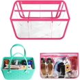 thumbnail image 1 of Clear Beach Bag Organizer, Accessories for Bogg Bag Waterproof Insert Divider Pouch PVC Storage Bag, Suitable for BOGG BAG Organizing Your Bag and Divide Space, Transparent & Pink (X-Large), 1 of 6