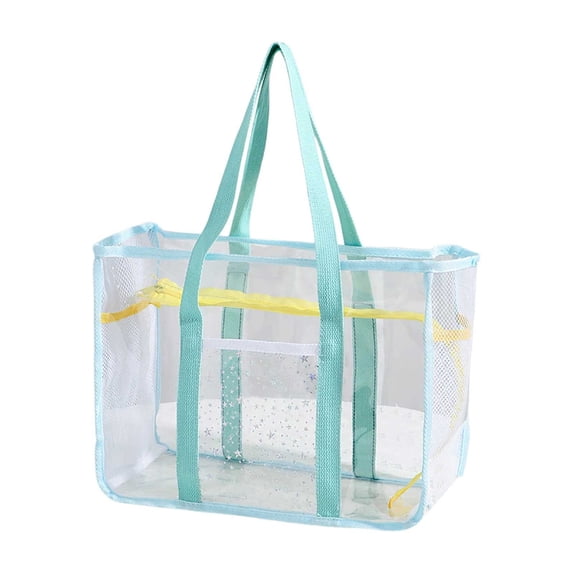Clear Beach Bag for Women Waterproof Sandproof Transparent Tote Bag 10.63 Inch for Stadium Events Beach Travel Gym Pool Swimming Lightweight Breathable with Front Pocket