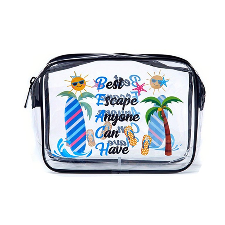 Clear Beach Essentials Organizer: Versatile Transparent Toiletry 