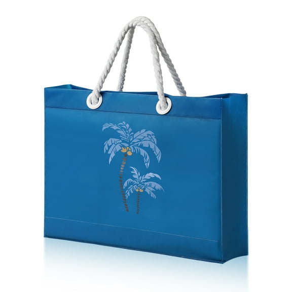 Clear Beach Tote Bag Large Waterproof, Women See Through Transparent Plastic Concert Sandproof  Extra Oversized Stadium Blue Leaf Pool Neon Jelly Bags, Travel Swim Small Essentials Stuff Wedding Gift