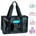 thumbnail image 1 of Fammart Clear Beach Tote Bag for Women, Large Pool Tote Cruise Vacation Essentials,Jelly Black, 1 of 6