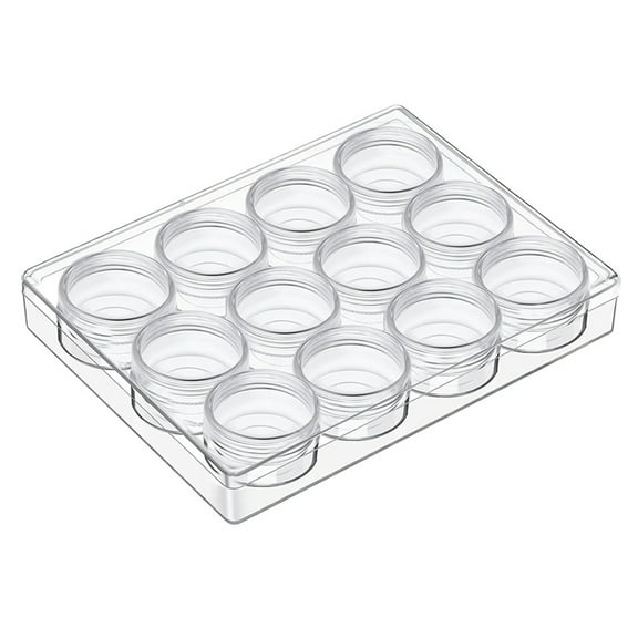 Clear Bead Organizer Bead Storage Containers Set with 12 Boxes (1.5 X 1.5 X 0.79 Inches)