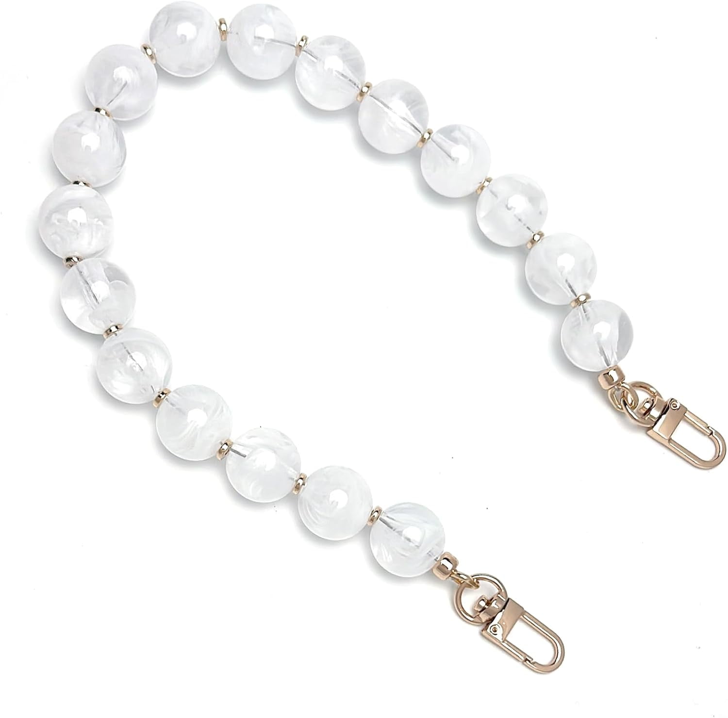 Clear Beaded Handbag Chain Strap with Hardware, Replacement Purse Strap ...