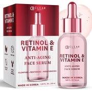 Clear Beauty Retinol Serum For Face with Vitamin E   Dermatologist Tested Anti Aging Korean Skin Care  , Deep Hydration, Smooths Fine Lines, Refines Texture   Vegan, Clean Beauty   1.69 Fl Oz