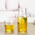 thumbnail image 1 of Clear Bedside Water Carafe Set with Tumbler Glass for Bedroom, Bedside Night Carafe Pitcher and Water Glass Set, Mouthwash Dispenser for Bathroom, Glass Water Carafe with Cup Lid 450ml, 1 of 9