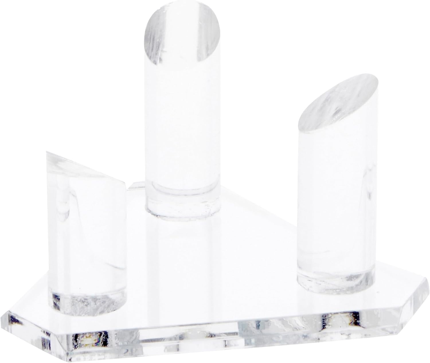 Triangular Display Column Clear Beveled Triangular Display Base with 3 Display Prongs for Geode ...