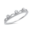 thumbnail image 1 of Clear Bezel Set Cubic Zirconia Decorative Beaded Ring Sterling Silver, 1 of 3