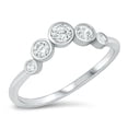 thumbnail image 1 of Clear Bezel Set Cubic Zirconia Graduated Design Ring Sterling Silver Size 8, 1 of 3
