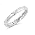 thumbnail image 1 of Clear Bezel Set Cubic Zirconia X Design Decorative Band Ring Sterling Silver, 1 of 3
