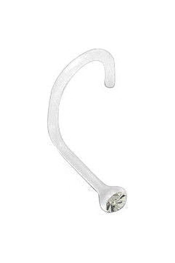 Clear BioFlex Nose Screw with clear Bezel Set Gem