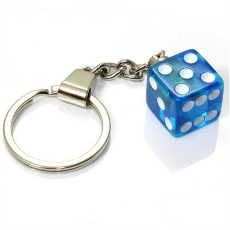 Clear Blue Dice Keychain - Walmart.com