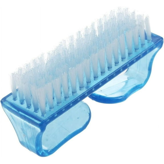 Clear Blue Handle Nail File Cleaning Brush