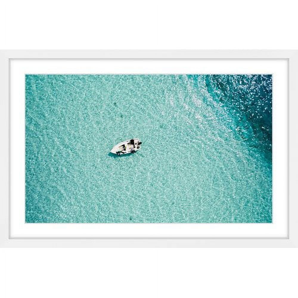 "Clear Blue Lake" by Hassan Ishan Framed Painting Print