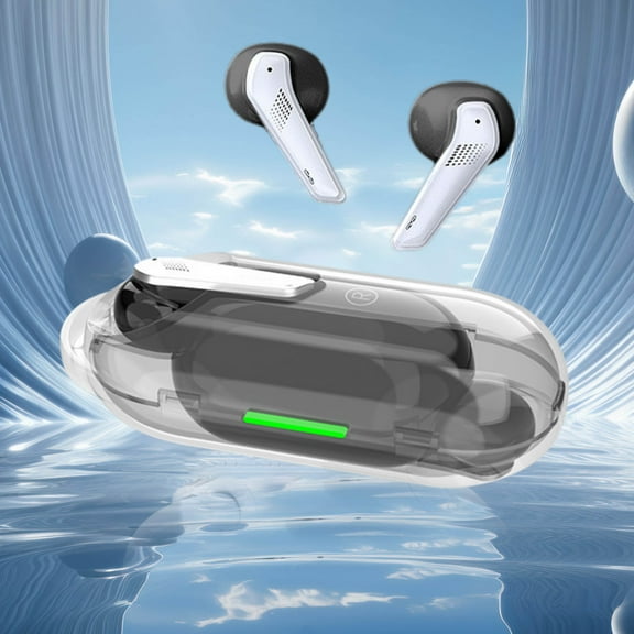 Clear Bluetooth Earbuds Comfortable Semi In Ear With Advanced Noise Canceling Technology Long Battery Life Water Proof Rating IPX5