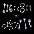 thumbnail image 1 of Clear Body Piercing Jewelry 9x Nose Belly Nipple Barbell Eyebrow Tongue Nose for Festivals, 1 of 6