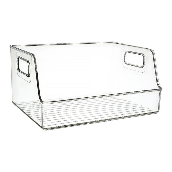 Soimiss Clear Book Storage Bins with Handles for Classroom and Pantry Organization