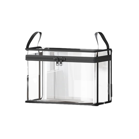 Waterproof Book Storage Bag Multipurpose Clear Plastic Book Organiser Container with Top Opening and Handle for Desk