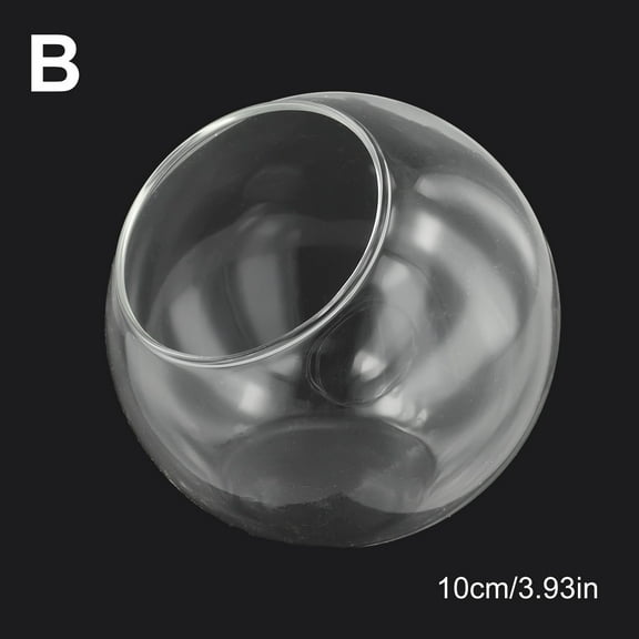 Clear Borosilicate Glass Terrarium Container Flower Pots Succulent Plant Landscape Vase with Open Mouth for Home Garden Decor B Fangkenuo