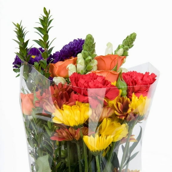 Harris Seeds Floral Packaging Clear Bouquet Sleeves for Fresh Cut Flowers - 10" x 16" x 2"