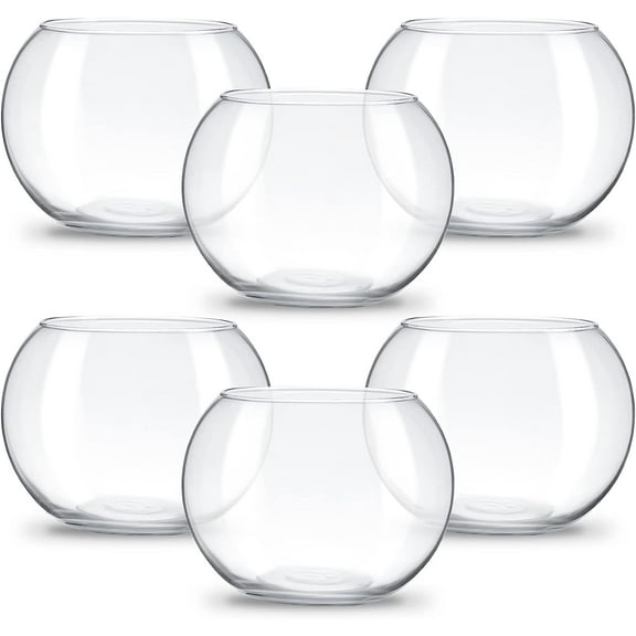 Clear Bowl Glass Vase Bubble Glass Round Vase Clear Bubble Planter Terrarium Fish Bowl Vase for Wedding Event Home Decor Flowers Fish(6 Pcs,4.5 x 3.7 x 5.9 Inch)
