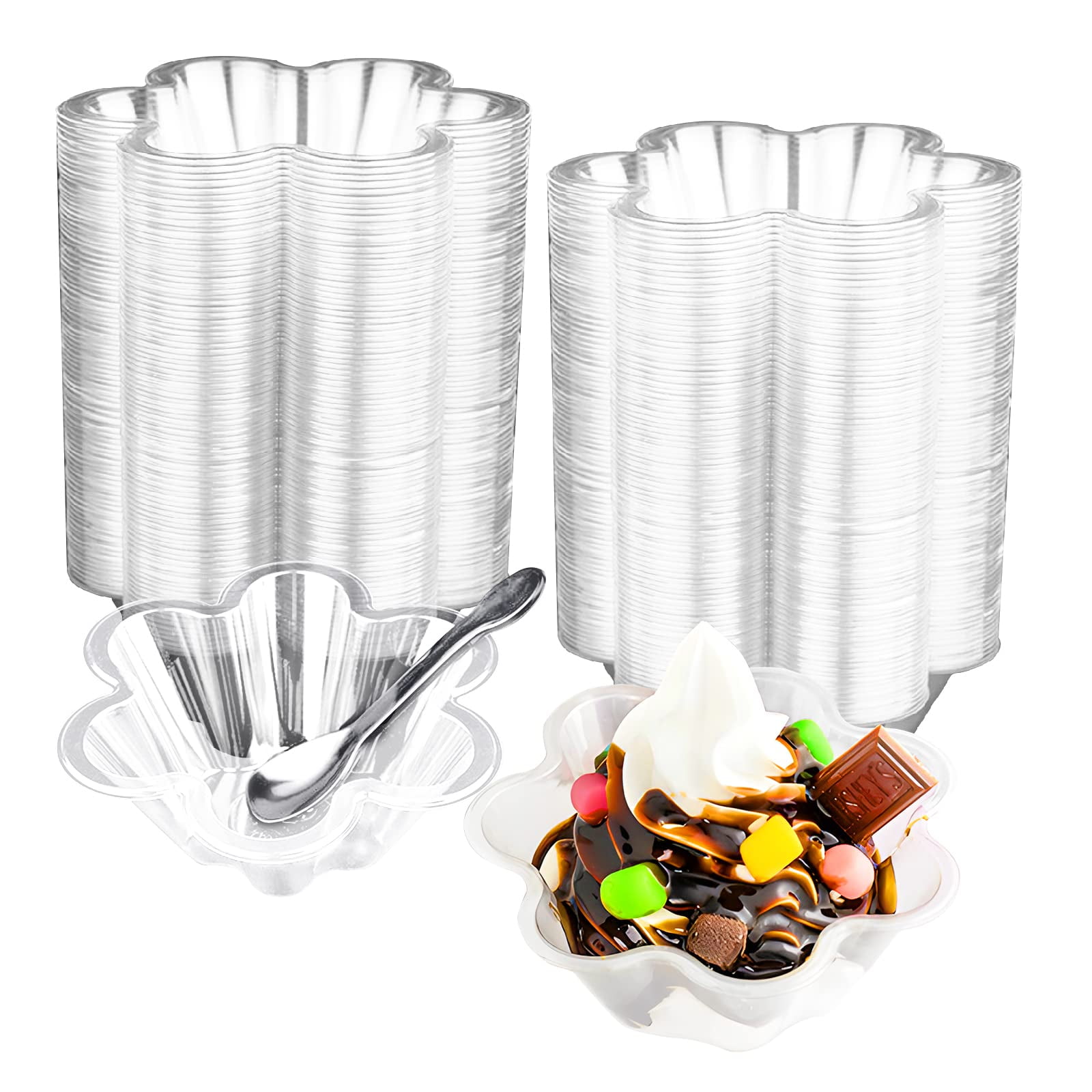 Hapivida 4PCS Stainless Steel Ice Cream Cups Serving Dessert Dish Bowls - View #10
