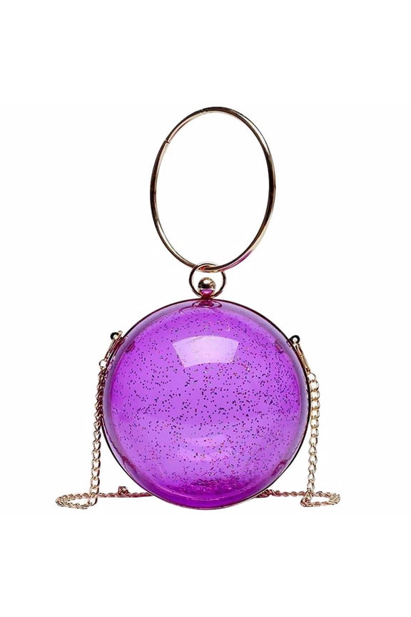 Clear Box Messenger Bag Mini Round Portable Purse Transparent Evening Clutches Purses For Women Cross Body Tote Bag Crossbody Bag Purple Bag Pvc