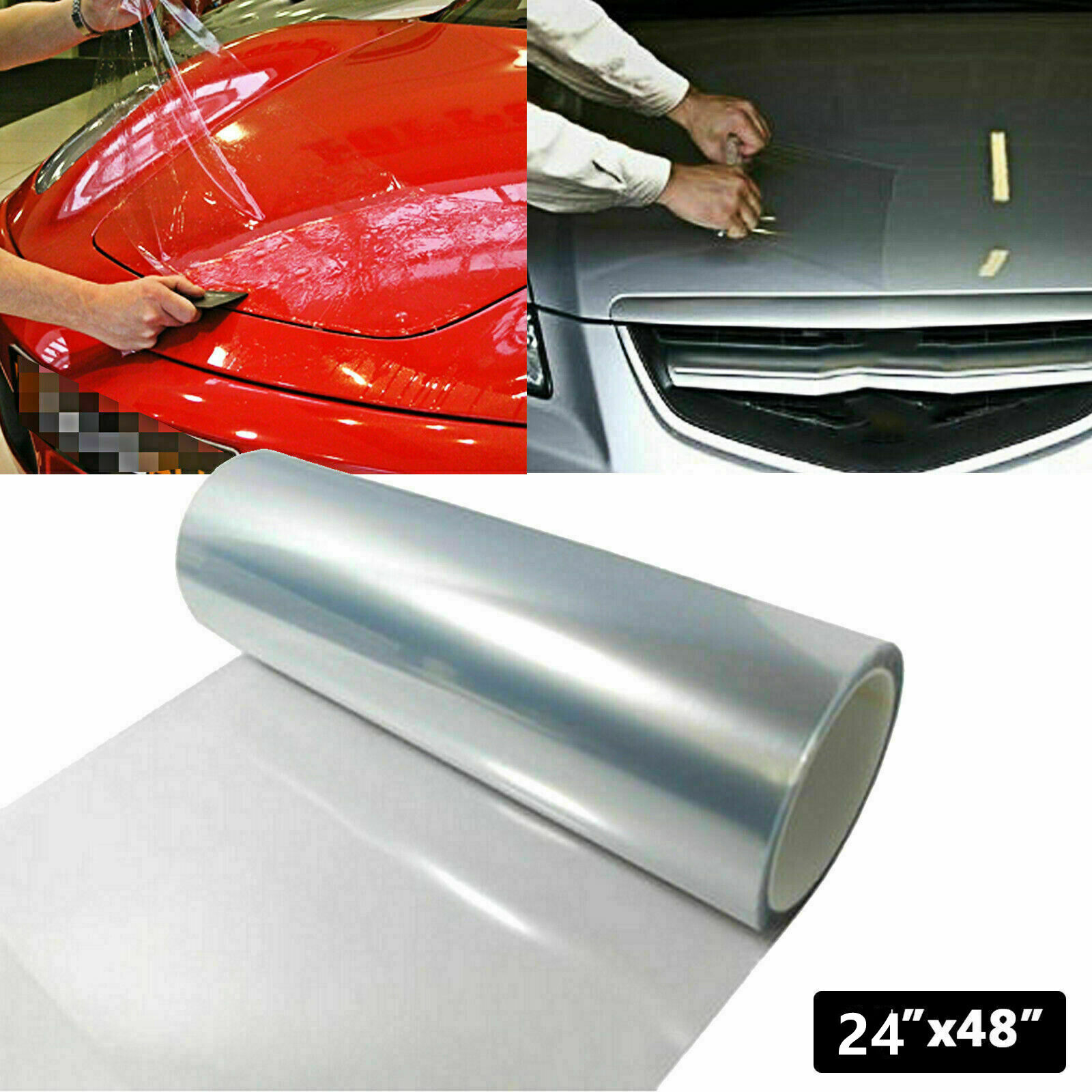 Clear Bra Paint Protection Vinyl Film Wrap Transparent Car Paint Shield 24"x48"