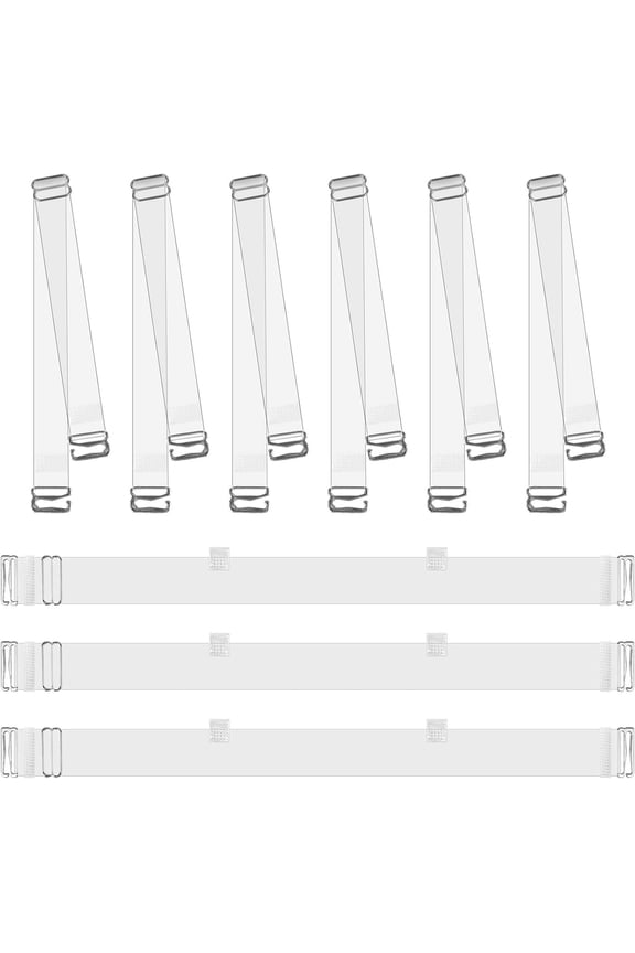 Clear Bra Straps, Invisible Clear Back Straps, Non-Slip Adjustable Bra Strap, Clear Straps for Strapless Bra