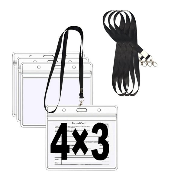 Clear Breakaway Badge ID Lanyard Holder with Name Card Slot for Security and Craft Stationery Supplies