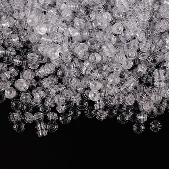 Clear Bricks Bulk Pieces Accessories - 1X1 Round Plates Studs Dots Basic Classic Building Block, Pixel Arts Creative Play Set Transparent 1500pcs