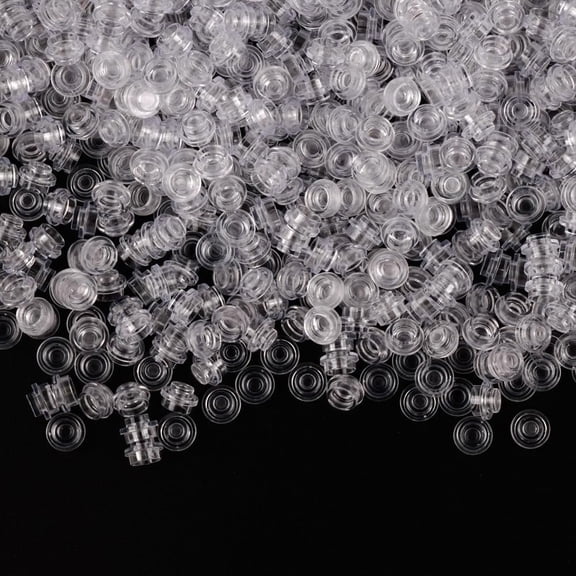 Clear Bricks Bulk Pieces Accessories - 1X1 Round Plates Studs Dots Basic Classic Building Block, Pixel Arts Creative Play Set Transparent 1500pcs