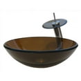 thumbnail image 1 of Clear Brown Glass Vessel Sink with Matching Brushed Nickel Faucet- Drain and Mounting Ring, 1 of 1