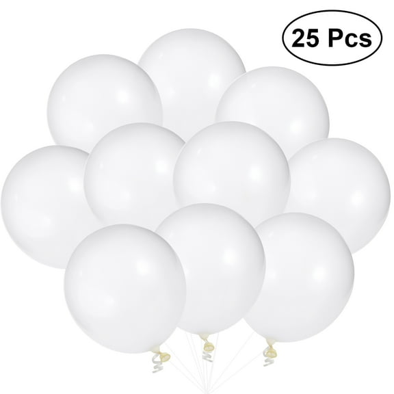 Clear Bubble Balloons 12" White Latex 25pcs for Party Decor