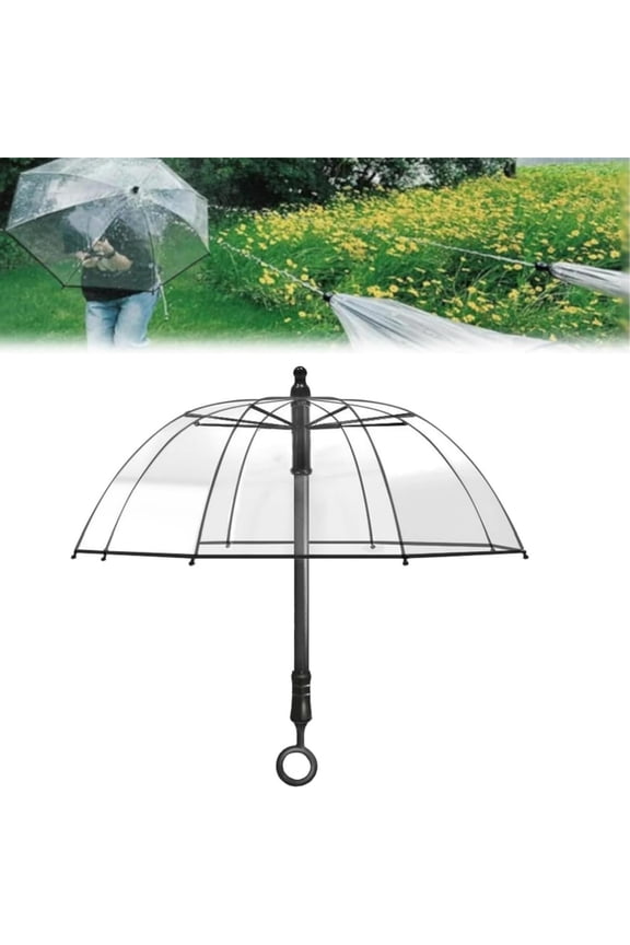 Clear Bubble Dome Umbrella with Sturdy Frame and Comfortable Handle for Rain Protection and Visibility