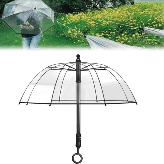 Clear Bubble Dome Umbrella with Sturdy Frame and Comfortable Handle for Rain Protection and Visibility