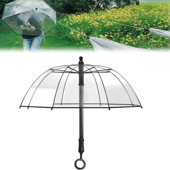 Clear Bubble Dome Umbrella with Sturdy Frame and Comfortable Handle for Rain Protection and Visibility