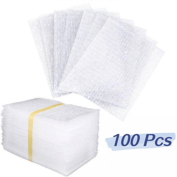 Clear Bubble Pouches, 100 Pack 5.9x7.9 Inch Double-Sided Wrap Bags for Packing, Moving, Storage