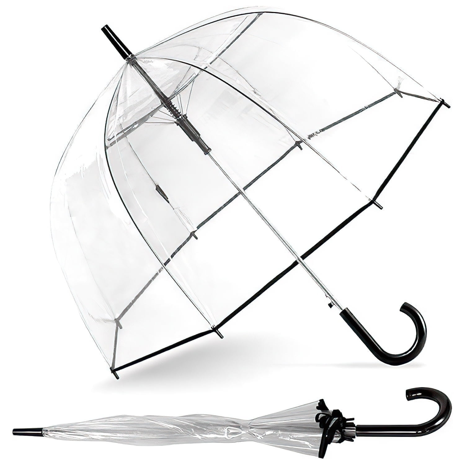 Clear Bubble Umbrella with Dome Canopy, Windproof Lightweight Travel Umbrella for Rain Protection, Compact Foldable Design for Men & Women, Perfect for Outdoor, Commute, and Storms