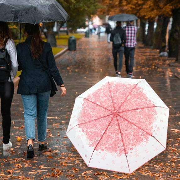 Clear Bubble Umbrella for Girl Women Adult Cute Outdoor Transparent Umbrella Pink