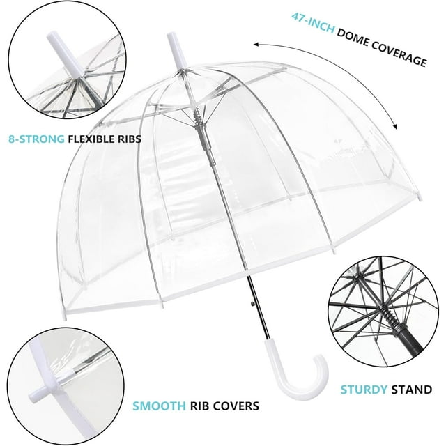 Clear Bubble Umbrellas For Rain Large Windproof Dome Umbrella For ...