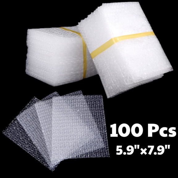 Clear Bubble Wrap Bags, 100 Pack 5.9x7.9 Inch Double-Sided Cushioning Pouches for Packing Fragile Items