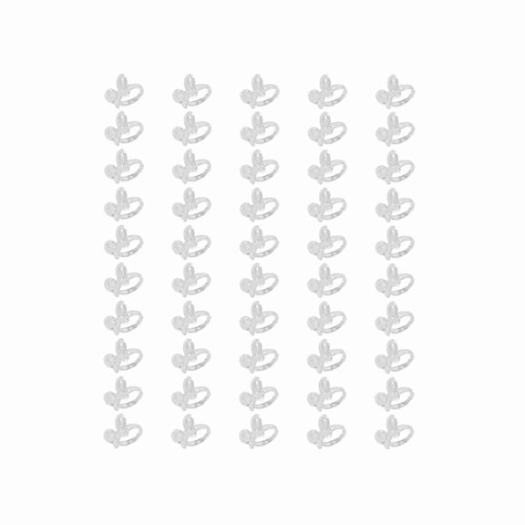 Clear Butterfly Wearable Nail Swatch Rings 50-Piece Professional Makeup False Tip Display Palette - 10 inches / 25.4 cm
