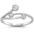 thumbnail image 1 of Clear CZ Abstract Chic Shine Ring .925 Sterling Silver Thumb Band White Jewelry Female Size 6, 1 of 4