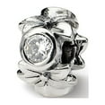 thumbnail image 1 of Clear CZ Charm .925 Sterling Silver Antiqued Finish Reflection Beads - QRS425, 1 of 5