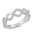 thumbnail image 1 of Clear CZ Criss Cross Infinity Knot Ring .925 Sterling Silver Band White Jewelry Female Size 7, 1 of 4