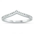 thumbnail image 1 of Clear CZ Elegant Studded Chevron Promise Ring .925 Sterling Silver Band White Female Size 7, 1 of 4
